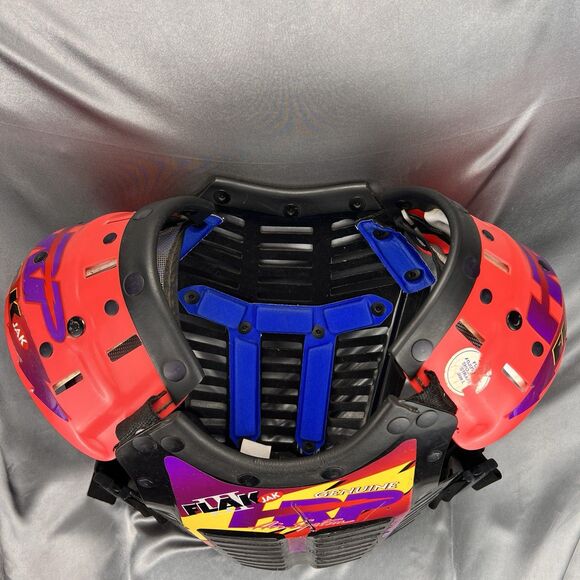 Vintage 90s HRP Flak Jak III Motocross Supercross Chest Protector Jr. Roost Neon - Picture 4 of 16